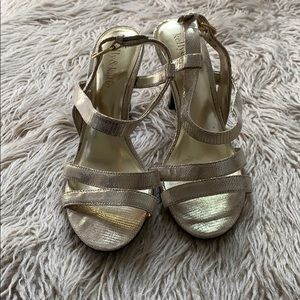 Kelly and Katie gold heels